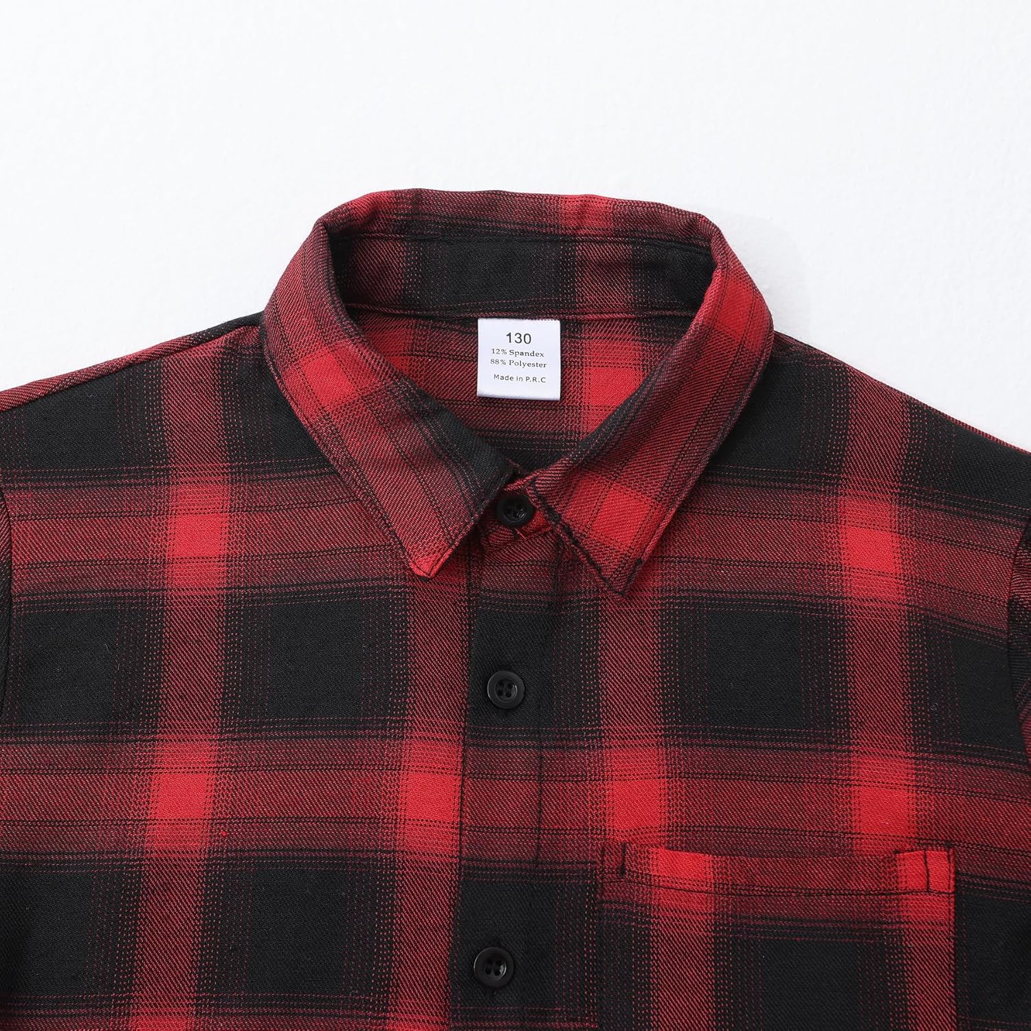 Casual Boys Long Sleeve Shirt,Woven Shirts Button Down Western Shirts,Collar & Chest Pocke Red 4 Casual Boys Long Sleeve Shirt,Woven Shirts Button Down Western Shirts,Collar & Chest Pocke Red - الصورة 4