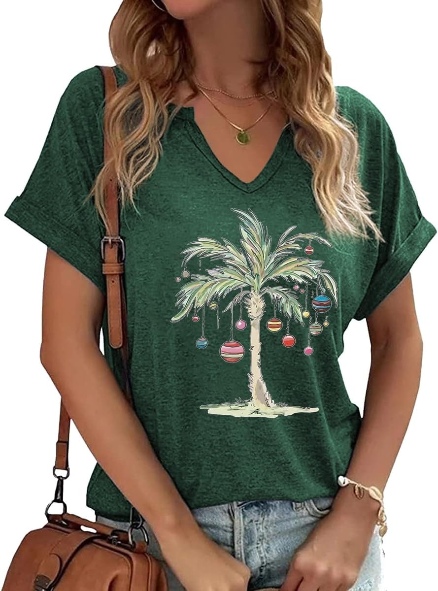 ايرلي ميم تي شيرت نسائي برقبة على شكل حرف V مطبوع عليه رسومات مضحكة للكريسماس وعطلة الكريسماس بأكمام قصيرة 1 ايرلي ميم تي شيرت نسائي برقبة على شكل حرف V مطبوع عليه رسومات مضحكة للكريسماس وعطلة الكريسماس بأكمام قصيرة