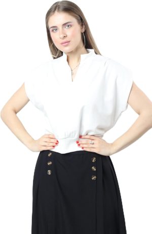 بلوزة بأكمام قصيرة للنساء من نيشي