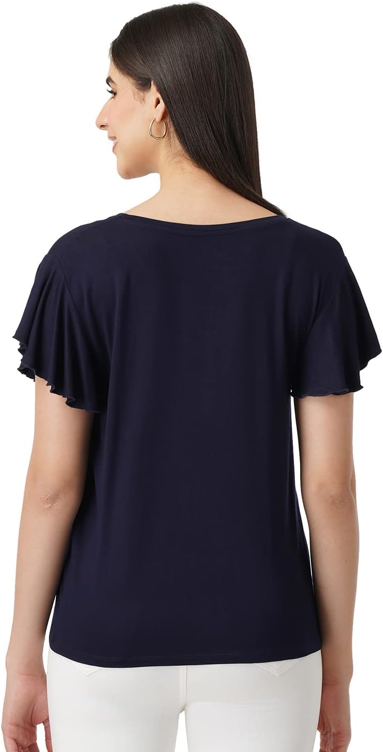 بلوزة سادة بقصة عادية للنساء من اف واي ال تي ار (FYLSS23WKT-005_كحلي ثقيل، مقاس M) 2 بلوزة سادة بقصة عادية للنساء من اف واي ال تي ار (FYLSS23WKT-005_كحلي ثقيل، مقاس M) - الصورة 2