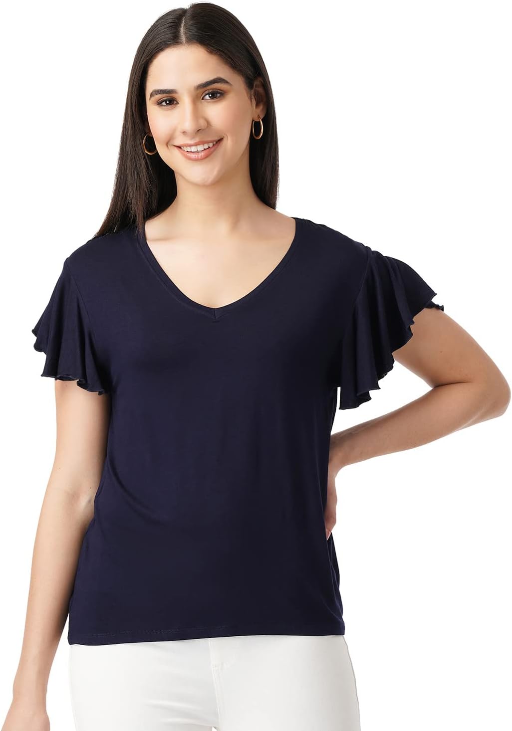 بلوزة سادة بقصة عادية للنساء من اف واي ال تي ار (FYLSS23WKT-005_كحلي ثقيل، مقاس M) 1 بلوزة سادة بقصة عادية للنساء من اف واي ال تي ار (FYLSS23WKT-005_كحلي ثقيل، مقاس M)