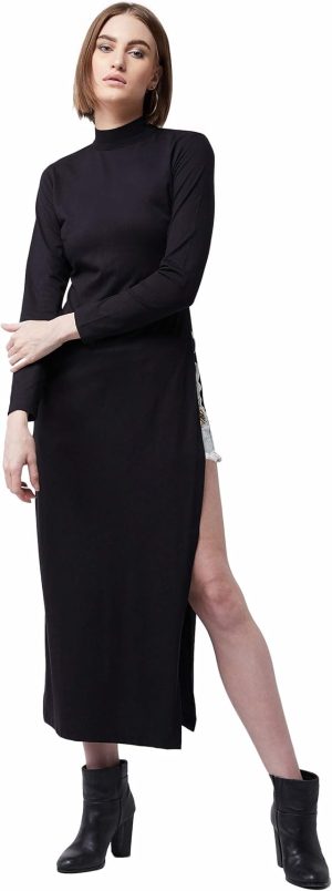 بلوزة ماكسي طويلة من القطن ميس اوليف للنساء