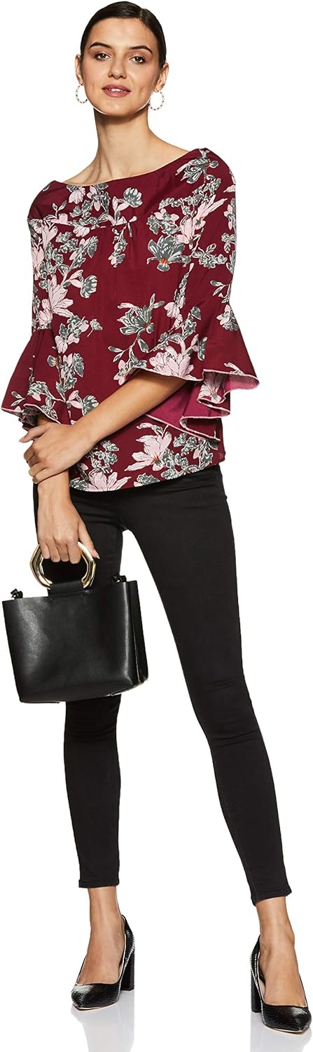 1768218315 بلوزة بقصة عادية وتصميم زهور من كريف