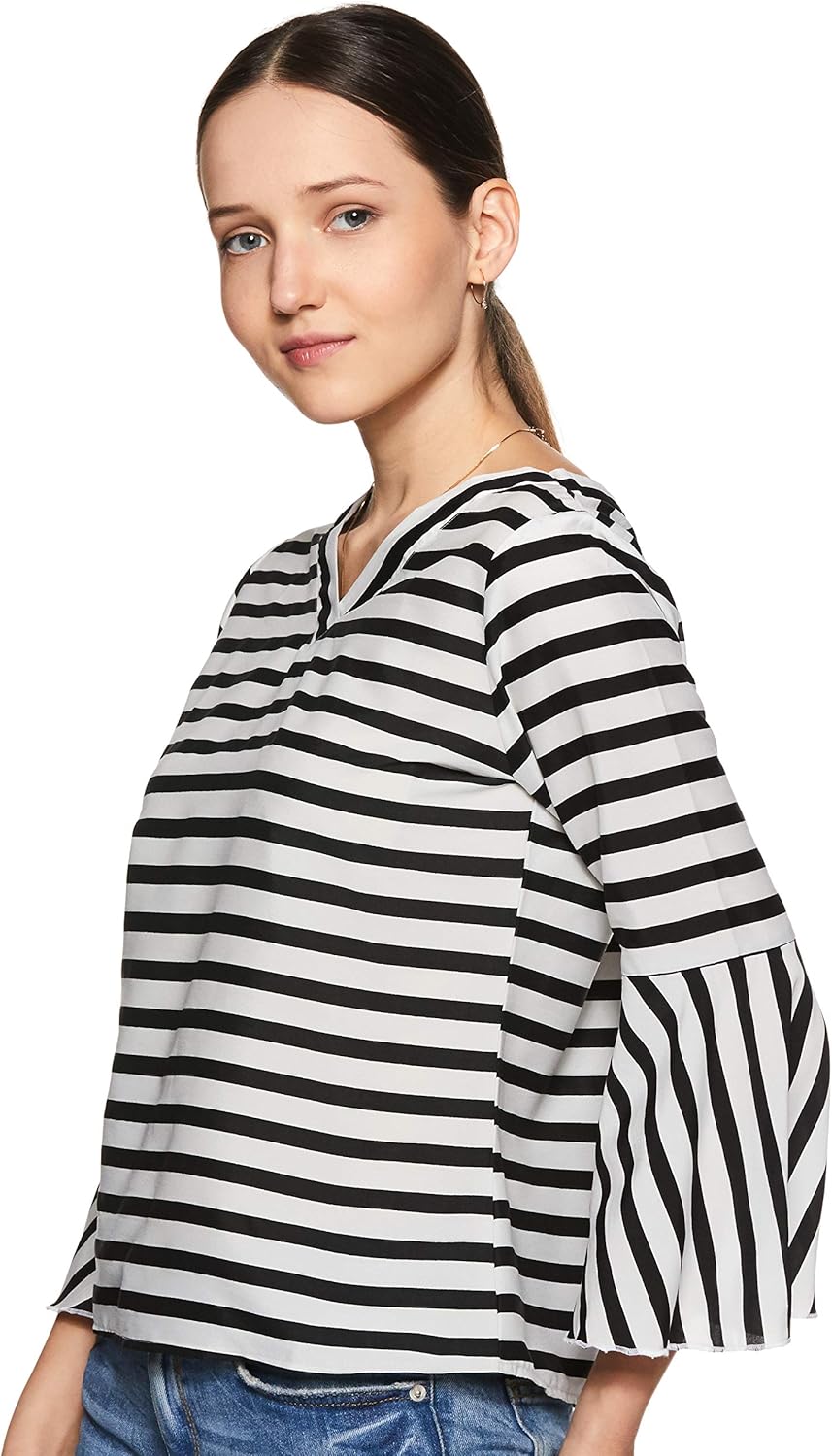 1768303610 بلوزة بقصة عادية ونمط مخطط للنساء من كراف