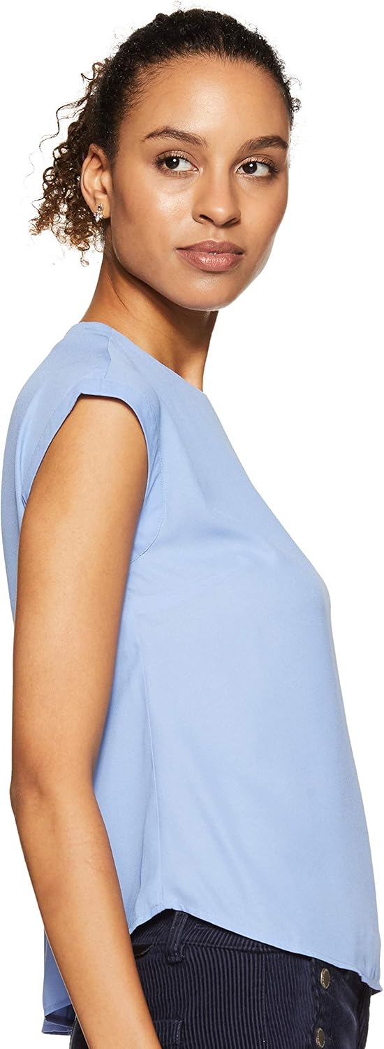 1768474237 بلوزة بقصة عادية للنساء ولون سادة من أمازون براند سيمبول