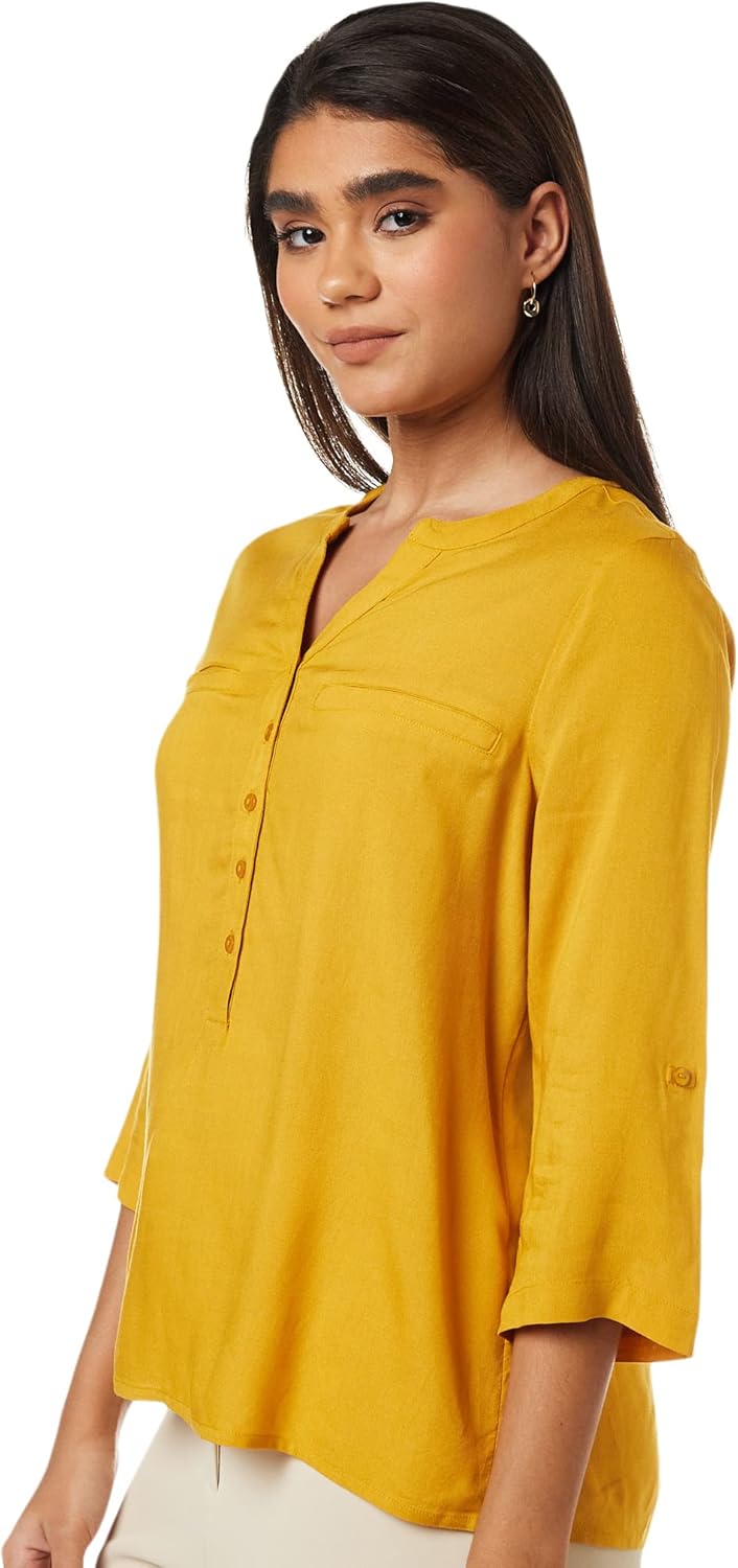 بلوزة بقصة عادية للنساء ولون سادة من امازون براند - سيمبول 10 1768486451 بلوزة بقصة عادية للنساء ولون سادة من امازون براند سيمبول