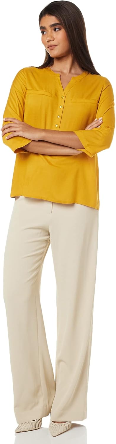 بلوزة بقصة عادية للنساء ولون سادة من امازون براند - سيمبول 13 1768486456 بلوزة بقصة عادية للنساء ولون سادة من امازون براند سيمبول