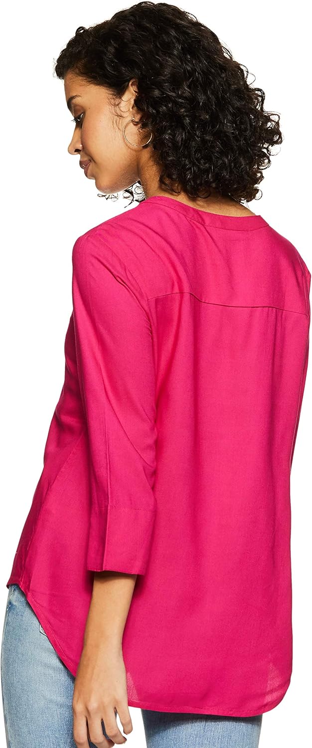 1768523073 Amazon Brand Symbol Womens Solid Regular Fit Top