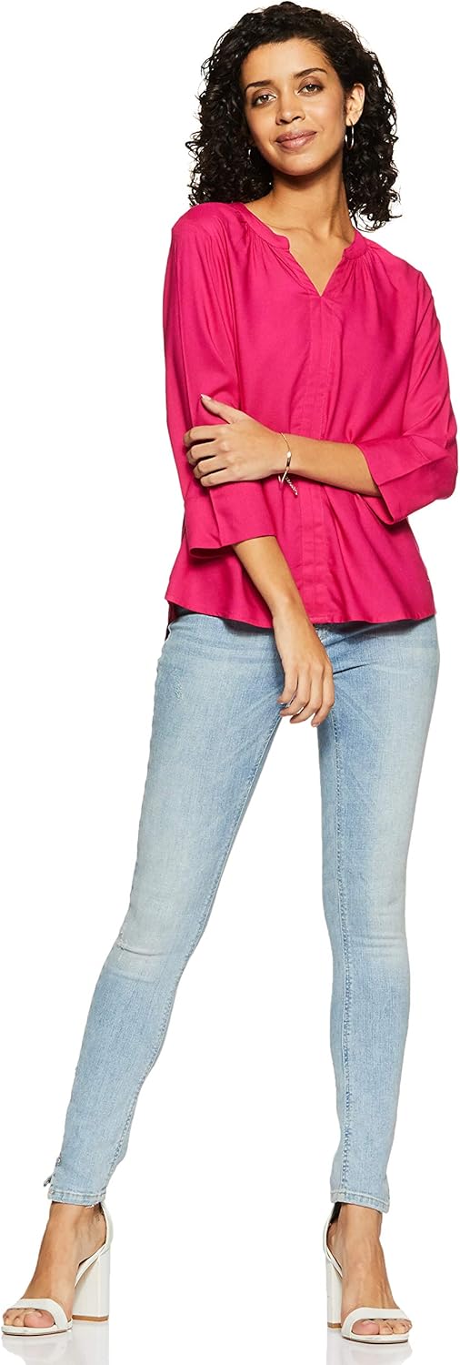 1768523076 Amazon Brand Symbol Womens Solid Regular Fit Top