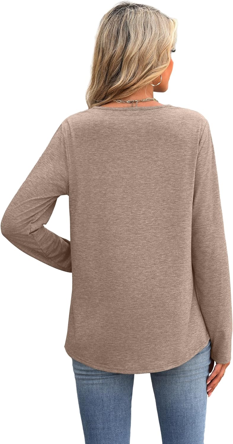 1768693885 Boho Blouse for Women V Neck Long Sleeve Shirt Dressy Casual Tops Fall Fashion Outfits Trendy Vacation Blouse Feminine Boho Chic Apparel