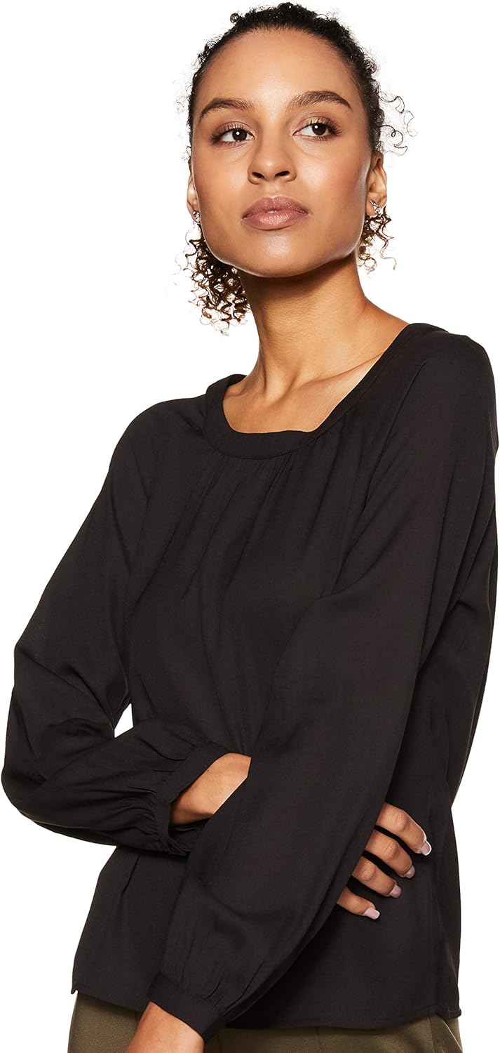 1768888902 بلوزة بقصة عادية للنساء ولون سادة من أمازون براند