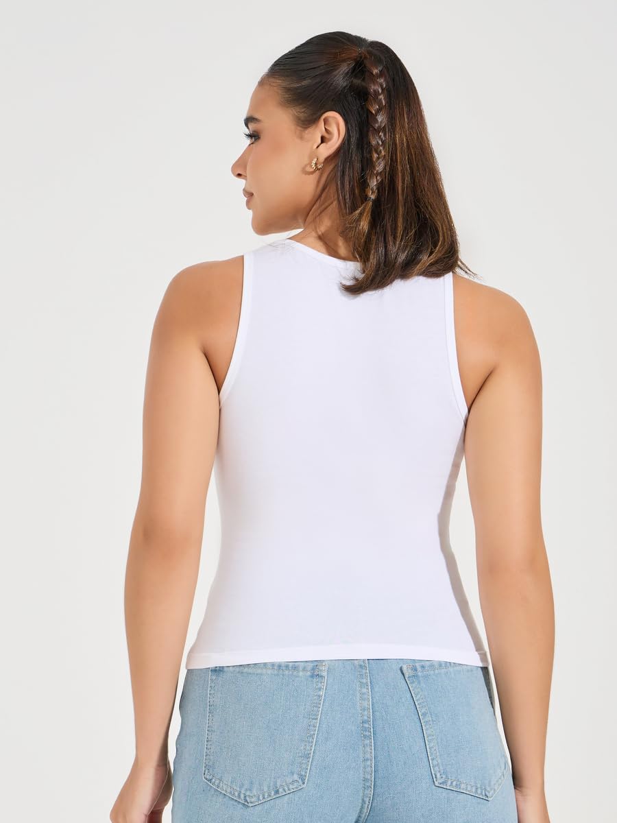1768937697 Styli Women Cotton Lycra Round Neck Fitted Tank