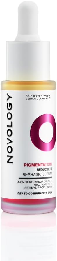 سيروم تقليل التصبغ من نوفولوجي | مصل الوجه ثنائي الطور للبقع الداكنة وفرط التصبغ | مع النياسيناميد + برو-ريتينول + هيكسيل ريسورسينول، جاف