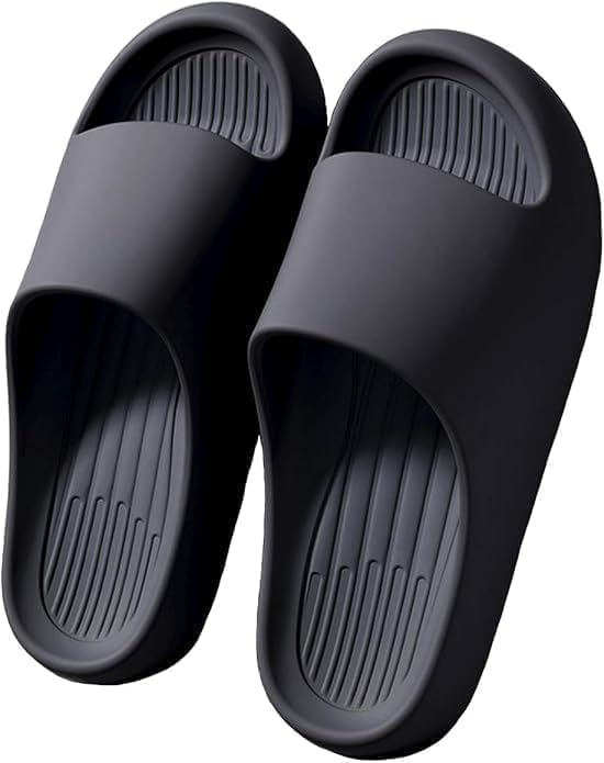 Men's and women's slippers/adult shower slippers with cushioned insoles | Bathroom or indoor use (Dark blue, Adult, 46, Numeric, EU Footwear Size System, Medium)