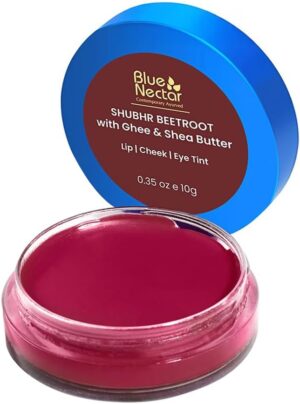 تنت ملون للشفاه بلون أحمر داكن، مرطب شفاه طبيعي بالشمندر للبشرة الجافة مع السمن العضوي وزبدة الشيا، ملون شفاه مرطب اورجانيك يدوم طويلًا من بلو نكتار (10 جم)