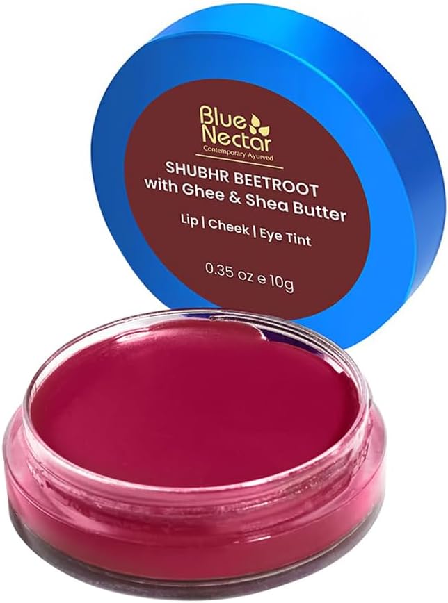 تنت ملون للشفاه بلون أحمر داكن، مرطب شفاه طبيعي بالشمندر للبشرة الجافة مع السمن العضوي وزبدة الشيا، ملون شفاه مرطب اورجانيك يدوم طويلًا من بلو نكتار (10 جم)