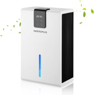 جهاز إزالة الرطوبة للمنزل من انك بيرد، 2.8 لتر مزدوج شبه موصل مع 7 ألوان إضاءة، و3 وظائف واقية، وضع نوم فائق الهدوء لغرفة النوم والمنزل الرطب والحمام وعند تجفيف الملابس