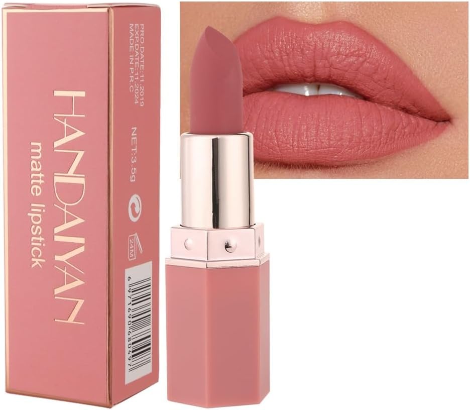 MarlaMall Matte Moisturizing Lipstick - Highly Colored Waterproof Long Lasting Soft Velvet Lip for Women Girls (01# Honey Peach)