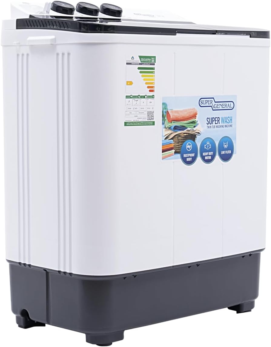 سوبر جينيرال غسالة نصف اوتوماتيكية مع فلتر وبر بوزن 6 كجم رقم الموديل KSGW65 ضمان لمدة عامين تحميل علوي ابيض 10 51F dW3XiIL. AC SL1500