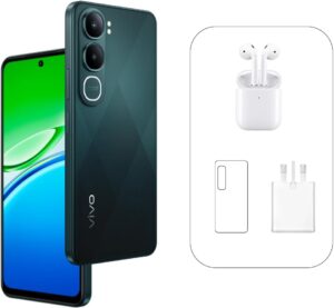 جوال فيفو Y31 شبكة الجيل الخامس 5G لون أخضر مزرق ذاكرة رام 12، 256 جيجابايت و65000 ميللي أمبير في الساعة وشاحن 44W 120 هرتز وسناب دراغون 4 الجيل الثاني تصنيف IP68 لمقاومة المياه والغبار ان اف سي
