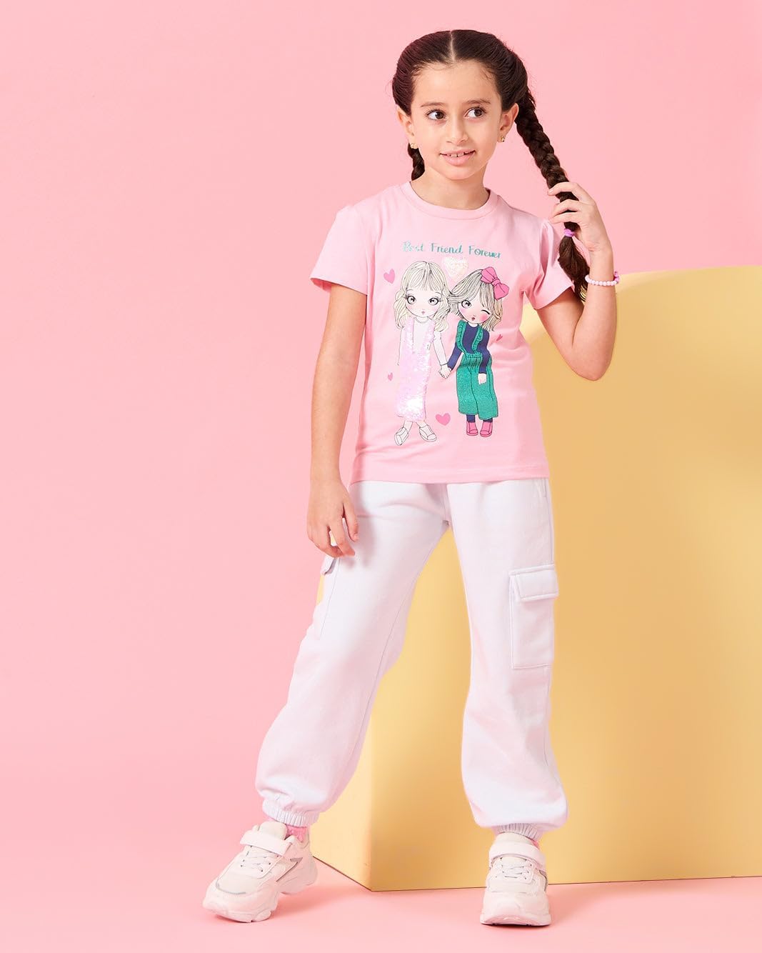 سروال رياضي بجيب كارجو للبنات بعمر 2-3 سنوات لون أسود من ريد تاج 6