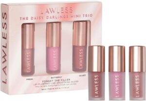 Lawless The Daisy Darlings Mini Trio – Forget The Filler Lip Plumping Line Smoothing Gloss Set – 3 x 0.05 fl. oz – Shades: Presh, Butterfly, Velvet