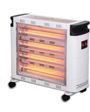 دفاية كهربائية مستطيلة بقوة 2400 واط مع 4 شمعات مدفأة كوارتز كهربائية متنقلة مع مفتاح تحكم بالحرارة
