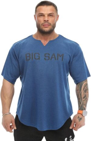 تي شيرت رياضي للرجال بقصة واسعة للرجال مناسب لكمال الأجسام واللياقة البدنية وتمارين الكارديو