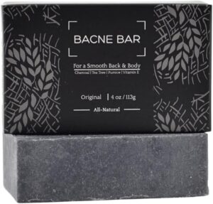 لوح لحم الخنزير: صابون طبيعي بالكامل للجسم مع الفحم والخفاف وزيت شجرة الشاي وفيتامين E لتقشير عميق وعلاج حب الشباب للظهر، غير مناسب للبشرة الحساسة