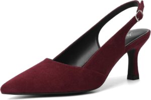 حذاء بكعب صغير وحزام خلفي ومقدمة مغلقة مدببة لحفلات الزفاف والحفلات والتنقل للنساء من موسترين