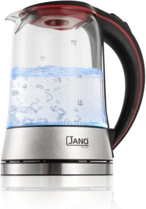 JANO Sweet 1.7Liter 2200W Electric Cordless Kettle Glass With Auto Shut-Off, Glass