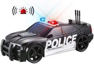 YEAM Police Car Toy Pursuit Rescue Vehical with Sirnes Sound and Light for Kids Toddlers Boys and Girls