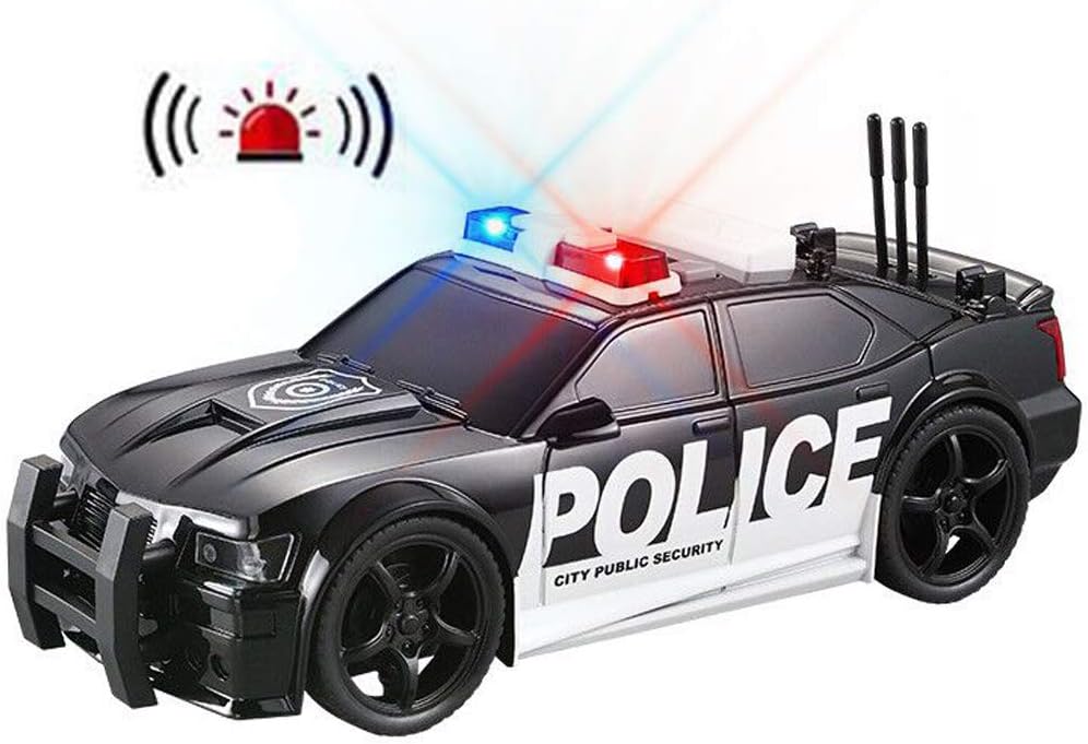 YEAM Police Car Toy Pursuit Rescue Vehical with Sirnes Sound and Light for Kids Toddlers Boys and Girls