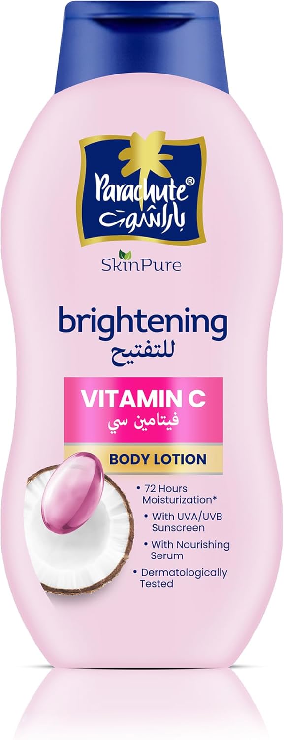 لوشن للجسم من باراشوت لتفتيح وتوحيد لون البشرة وترطيب، مناسب لجميع أنواع البشرة، 400 مل
