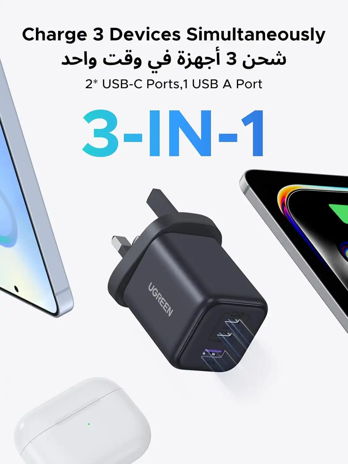شاحن من يوجرين بتقنية USB-C وUSB-A، متوافق مع آيفون وسامسونج 8 61j5XCq9JJL. AC SL1500