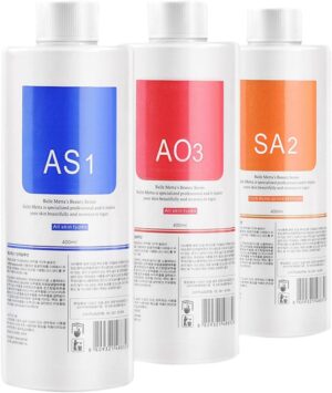 سائل تنظيف الوجه وسيروم التقشير الاحترافي اكوا لجهاز تقشير الوجه ديرما بريشن للعناية بالبشرة من بريميوم صالون، سائل تنظيف الوجه لجهاز تقشير البشرة وترطيبها 400 مل (3 زجاجات)