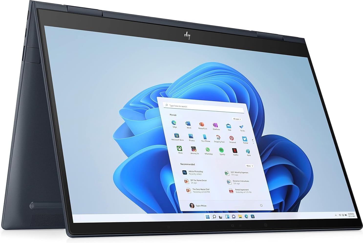 HP لابتوب انفي x360 2 في 1 13-bf0011ne بشاشة لمس WUXGA 13.3 انش ومعالج انتل كور i5 الجيل 12 وذاكرة RAM 8GB وSSD 512 وبطاقة رسومات انتل UHD وويندوز 11 هوم وكيبورد انجليزي-عربي، ازرق - [79Z26EA]