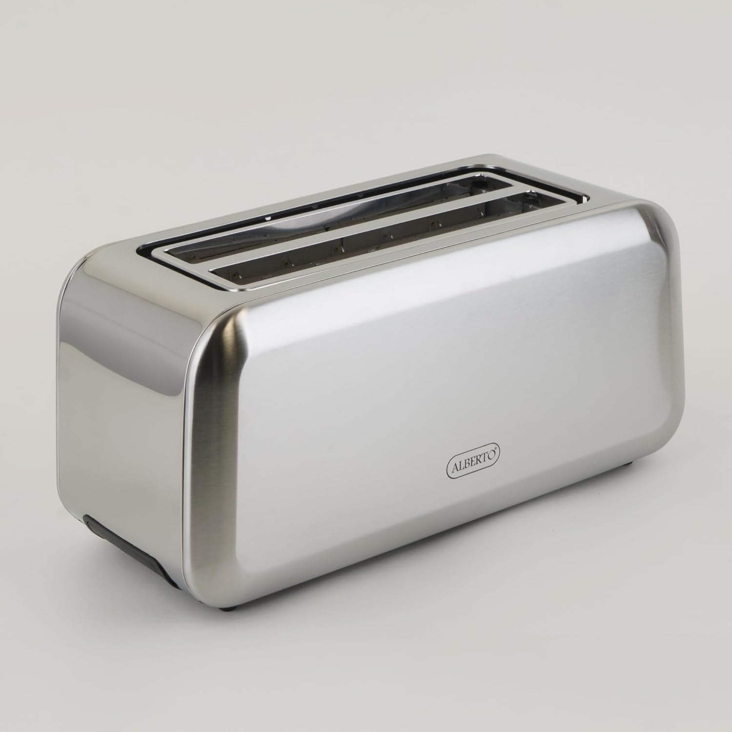 Alberto 4-slice stainless steel toaster long slot silver