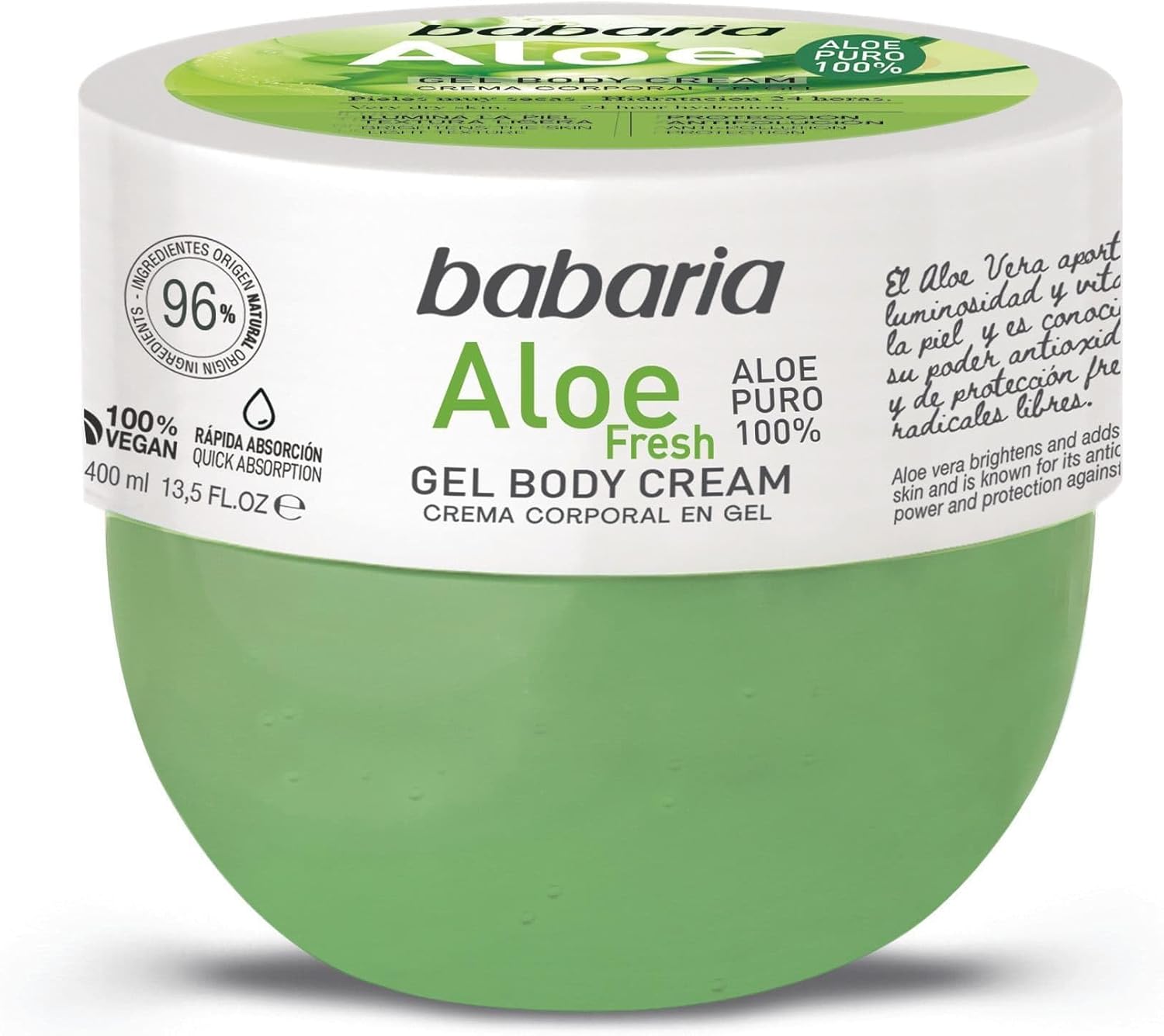 جل للجسم من بابارِيا يوفر ترطيباً عميقاً وإصلاحاً للبشرة بالصبار النقي، مناسب لجميع أنواع البشرة، 400 مل