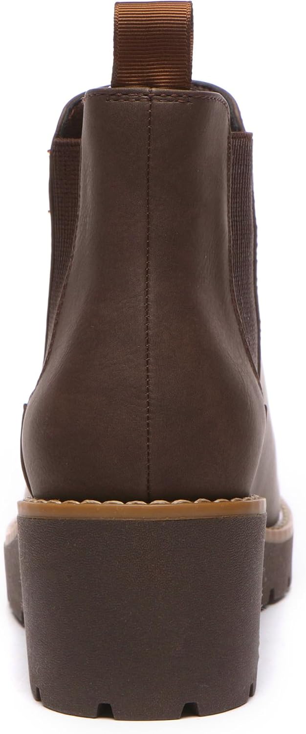 حذاء تشيلسي بكعب عريض ونعل مطاطي سهل الارتداء بطول الكاحل للنساء من اثليفت 10 61wsa317+RL. AC SL1500