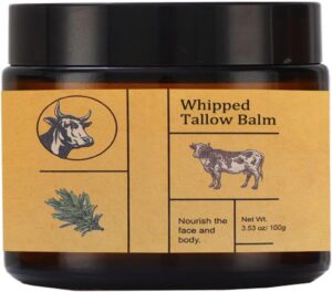 بلسم شحم اللحم البقري للبشرة، مرطب شحم البقر للوجه، كريم بلمسة نهائية تغذى على العشب، للعناية بالبشرة، مرطب للوجه والجسم، كريم مرطب 100 غرام