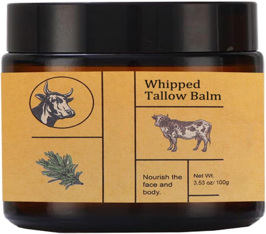 بلسم شحم اللحم البقري للبشرة، مرطب شحم البقر للوجه، كريم بلمسة نهائية تغذى على العشب، للعناية بالبشرة، مرطب للوجه والجسم، كريم مرطب 100 غرام 10 بلسم شحم اللحم البقري للبشرة، مرطب شحم البقر للوجه، كريم بلمسة نهائية تغذى على العشب، للعناية بالبشرة، مرطب للوجه والجسم، كريم مرطب 100 غرام