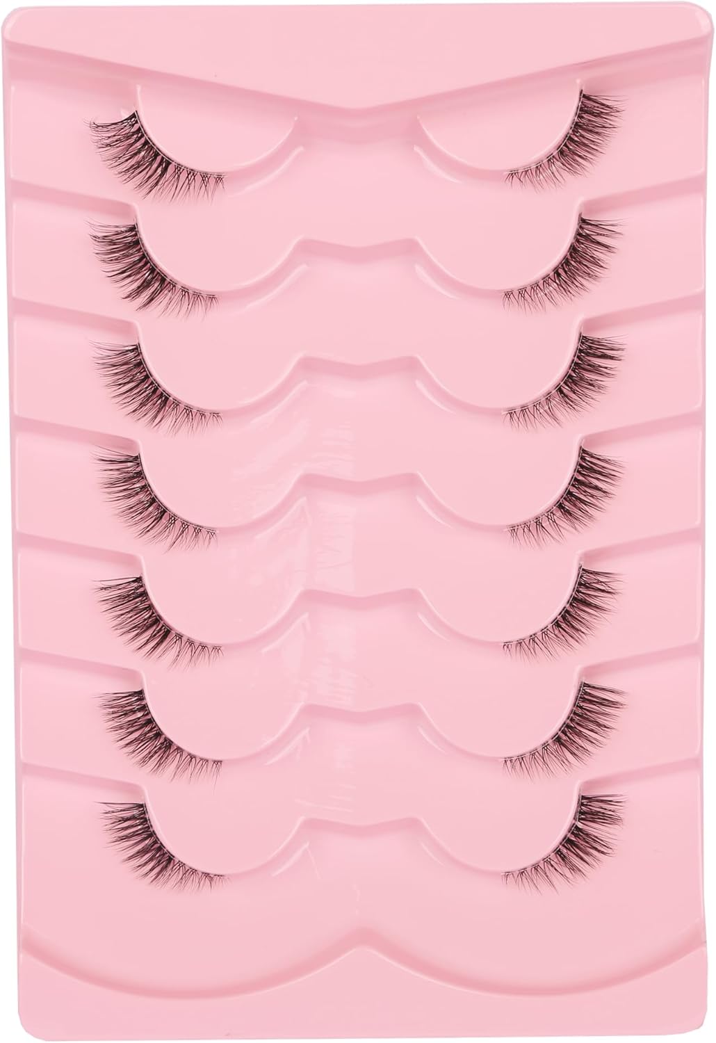 جي ماجيك توبو رموش صناعية نصف رموش طبيعية بتصميم عين القطة بشريط شفاف ثلاثي الابعاد، رموش زاوية قصيرة، رموش صناعية ناعمة، 7 ازواج متعددة