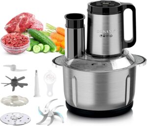 محضر طعام بقدرة 600 واط مصنوع من الفولاذ المقاوم للصدأ بشفرات من الفولاذ المقاوم للصدأ من سوكاني، قطاعة متعددة الوظائف بوعاء كبير جدا جدا بسعة 3.5 لتر وبسرعة نبض للدقة في التشغيل، سهل التنظيف