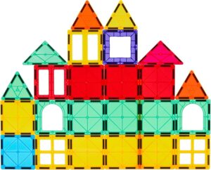 Gemmicc Magnetic Tiles, Magnet Toys Building Blocks for Kids, STEM Approved Educational Toys, Starter Set Magnet Puzzles Stacking Blocks,Sensory Montessori Toys for Boys Girls