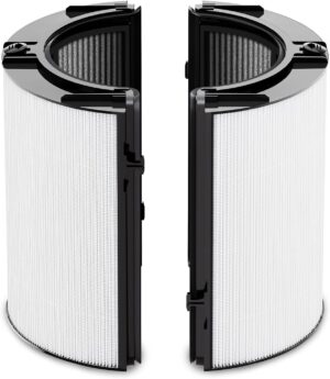 PINREK 360 Combi Glass HEPA + Carbon Air Purifier Filter for Dyson TP07 TP09 TP10 TP04 TP06 HP04 HP06 HP07 HP09 HP10 PH03 Air Purifier & Fan, 2-in-1 Replacement Filters