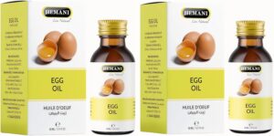 هيماني زيت البيض - 30 مل (2 عبوة) زيت طبيعي غني بالبروتينات وأوميجا 3 والأحماض الدهنية الأساسية التي يحتاجها الجسم لتغذية الجسم والبشرة والشعر بشكل صحي