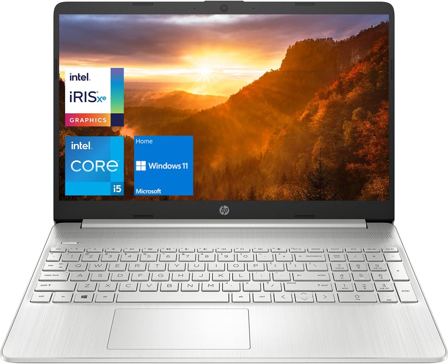 HP 15 Notebook Laptop, 15.6" Full HD Display, Intel Core i5-1135G7 Processor, 32GB DDR4 RAM, 1TB PCIe SSD, USB Type-C, Webcam, Wi-Fi, Windows 11 Home, Silver