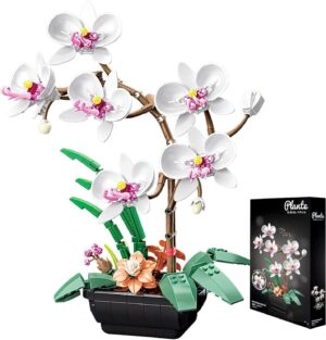 Artificial Flower Bouquet Building Sets, Orchid Creative Blocks DIY Artificial Plant, Home Office Hotel Decor 581 Pieces Botanical Collection Valentine Presents Toy for Adults Kids