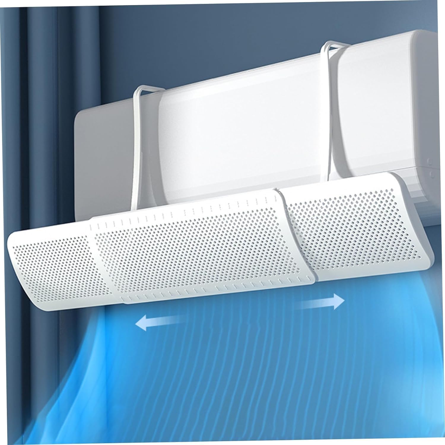 موزع هواء مكيف قابل للتعديل، حاجز مضاد للهواء المباشر لمكيفات السبليت لضمان تدفقًا مريحًا للهواء، بتصميم متين وسهل التركيب للغاية، مناسب لجميع أنواع المكيفات من ريد ويف (أبيض 1)